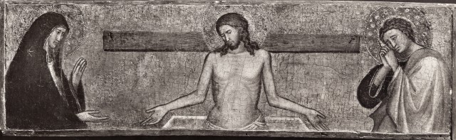 Anonimo — Anonimo fiorentino sec. XIV - Cristo in pietà tra la Madonna e san Giovanni Evangelista — insieme